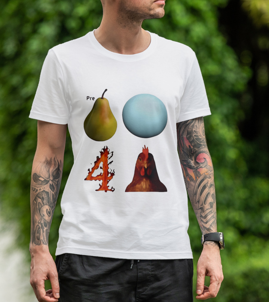 Prepare Pear Sphere Flame 4 Chicken T-Shirt