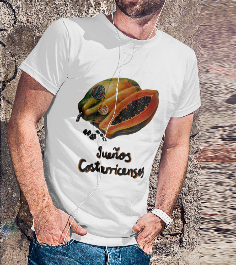 Sueños Costarricenses Papaya Pura Vida Tropical Fruit Dreams Costa Rican T-Shirt