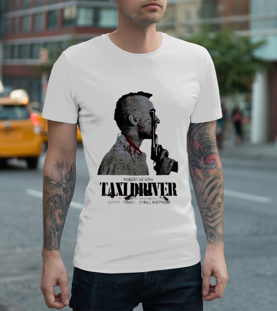 Taxi Driver Robert De Niro Travis Bickle Mohawk Gun Blood Splatter T-Shirt