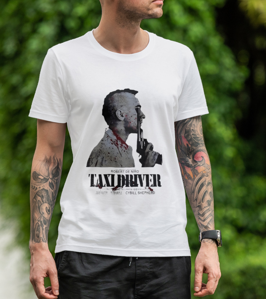 Taxi Driver Robert De Niro Travis Bickle Mohawk Gun Blood Splatter T-Shirt