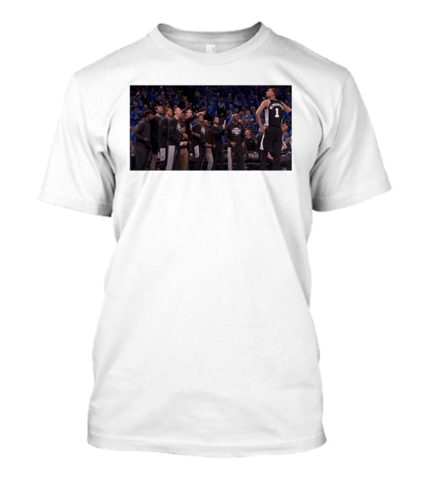 Victor Wembanyama Cold Celebration Against OKC In Black Jersey T-Shirt