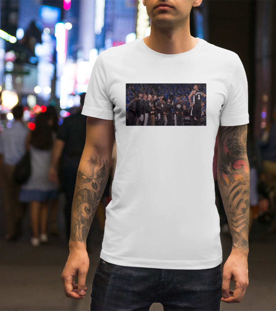 Victor Wembanyama Cold Celebration Against OKC In Black Jersey T-Shirt