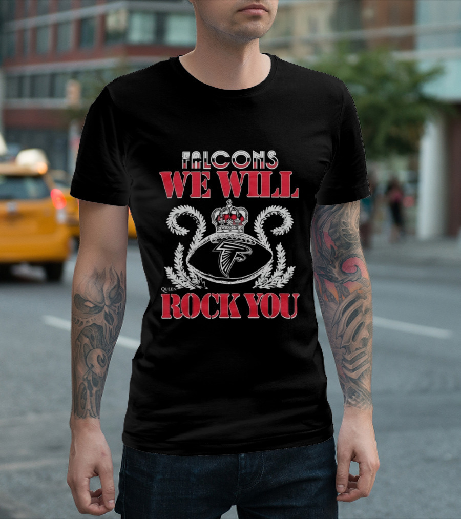Atlanta Falcons Queen We Will Rock You Collaboration Fan T-Shirt