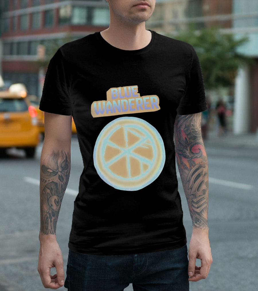 Blue Wanderer Basketball Neon Glow Circle T-Shirt