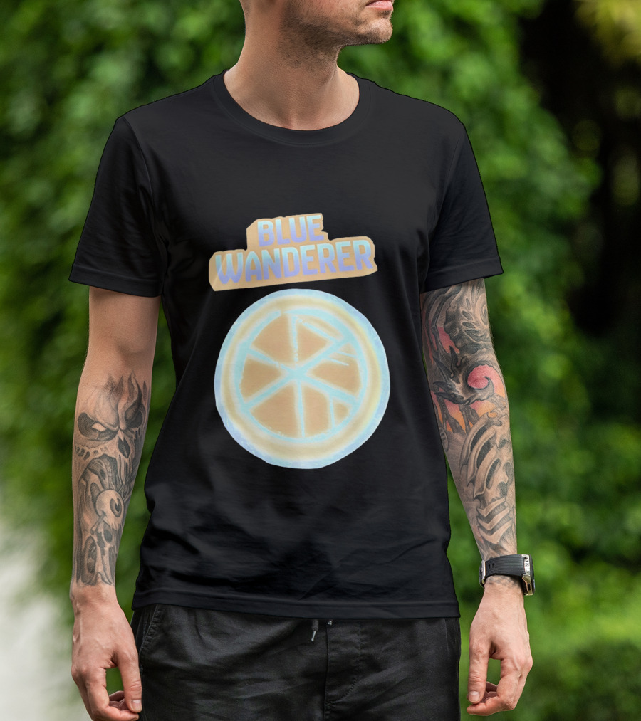 Blue Wanderer Basketball Neon Glow Circle T-Shirt