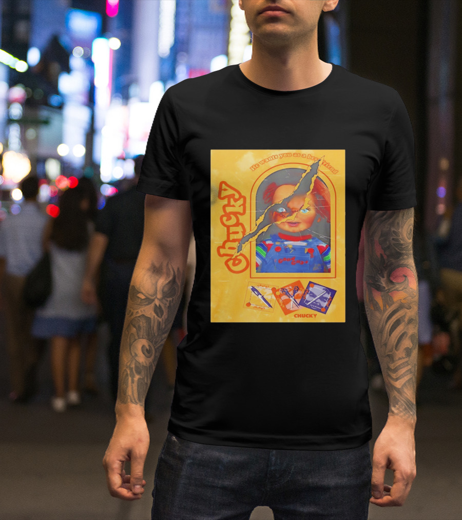Chucky He Wants You As A Best Friend Good Guys Doll Box T-Shirt
