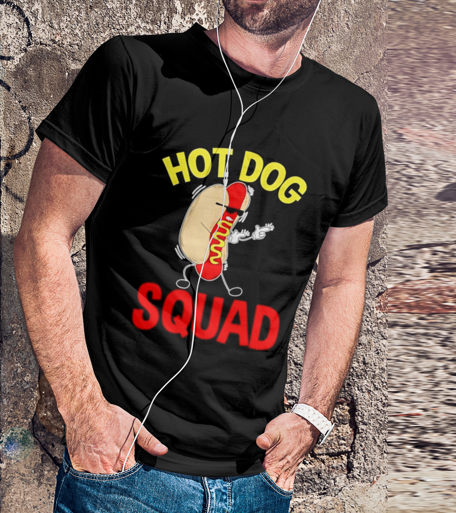 Hot Dog Squad Funny Cartoon Mustard Enthusiasts T-Shirt