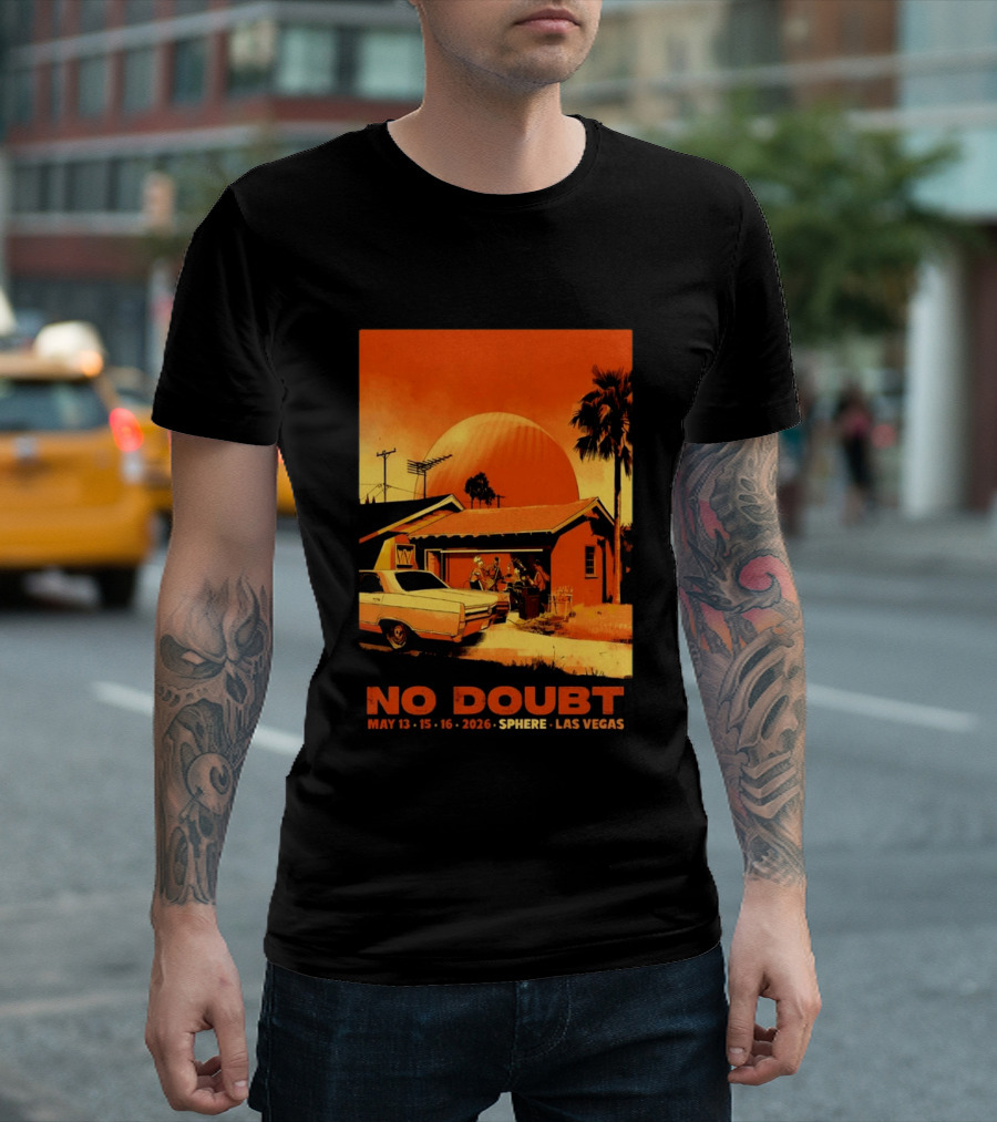 No Doubt May 13 15 16 2026 Sphere Las Vegas Vintage Car Retro Sunset T-Shirt