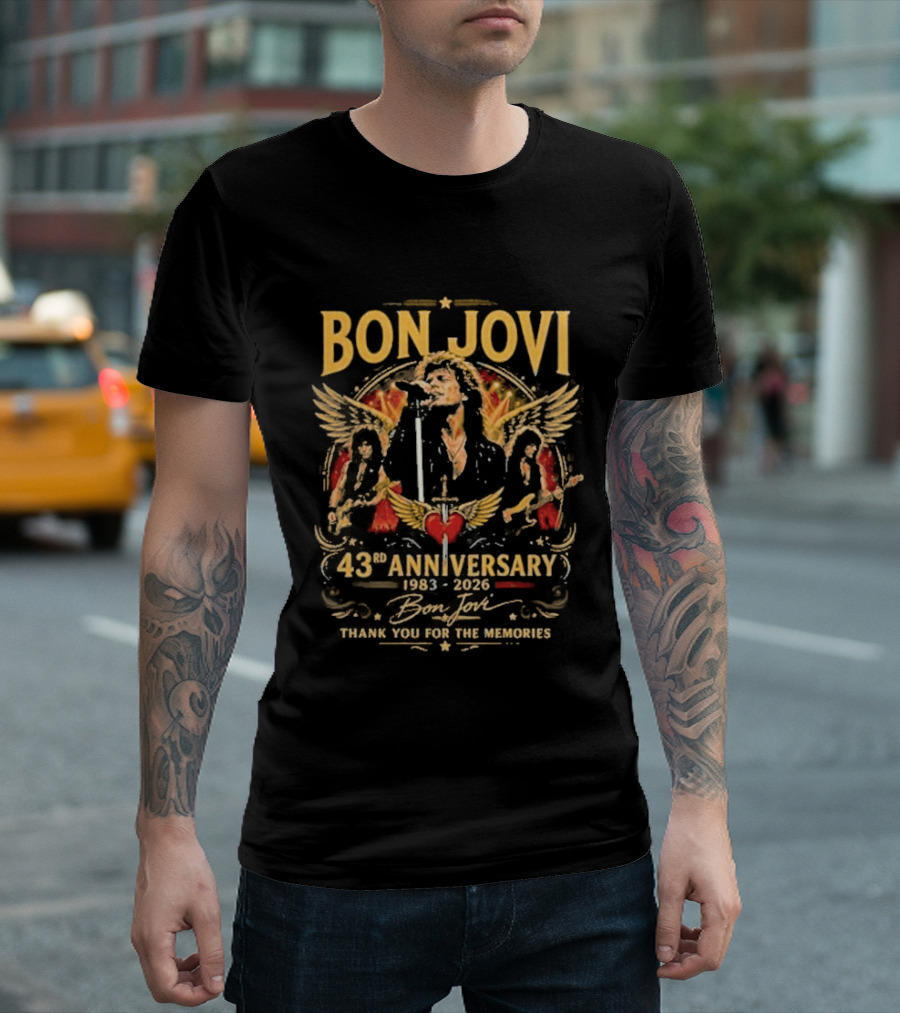 Bon Jovi 43Rd Anniversary 1983 2026 Thank You For The Memories T-Shirt