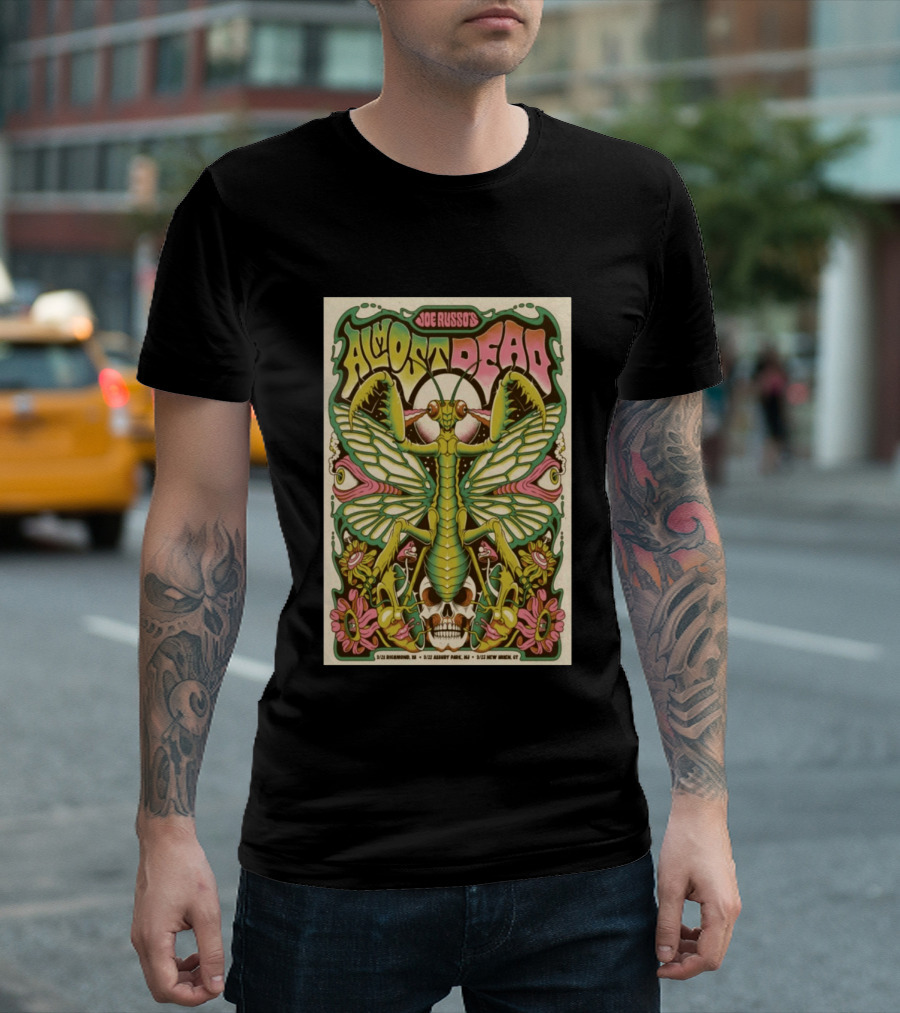 Joe Russo's Almost Dead 5 22 2026 Asbury Park NJ Mantis Skull Psychedelic T-Shirt