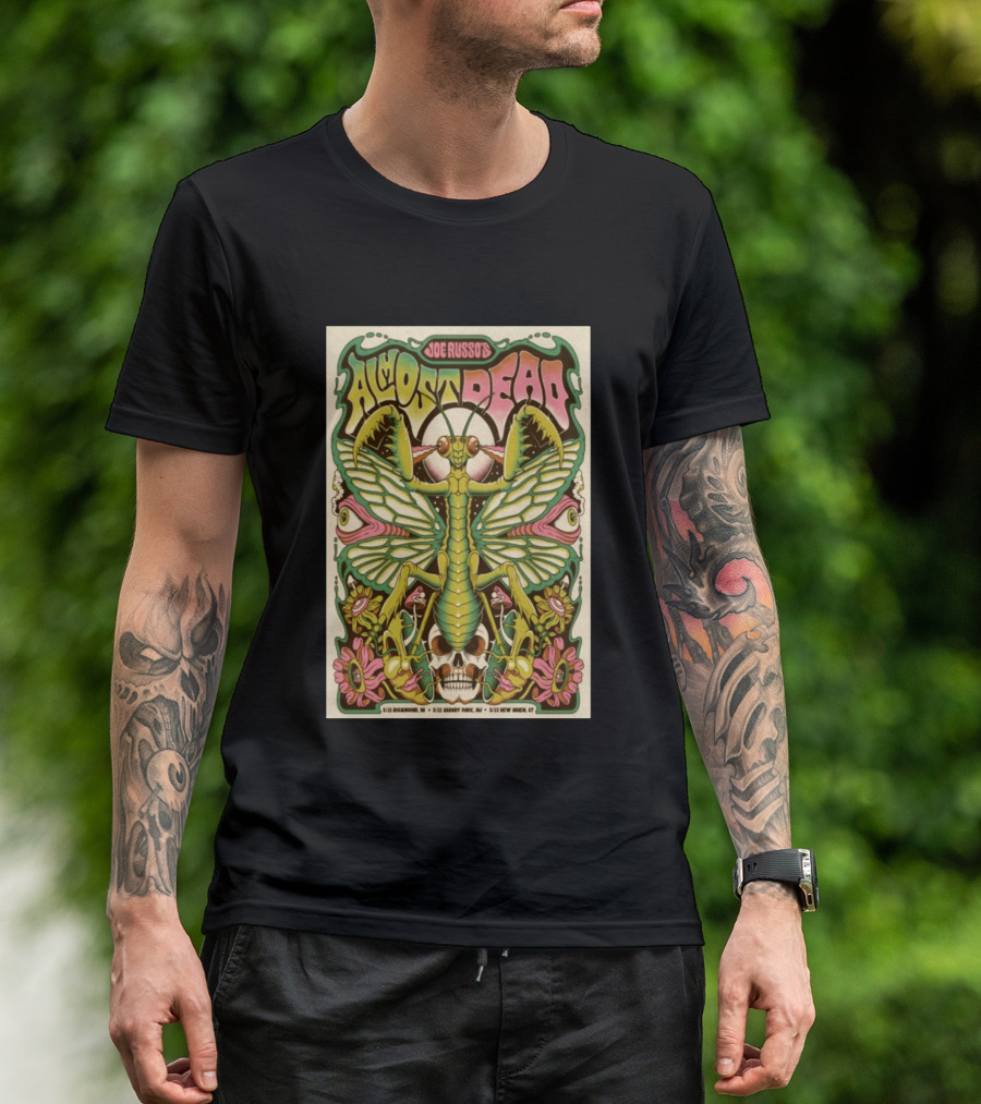 Joe Russo's Almost Dead 5 22 2026 Asbury Park NJ Mantis Skull Psychedelic T-Shirt