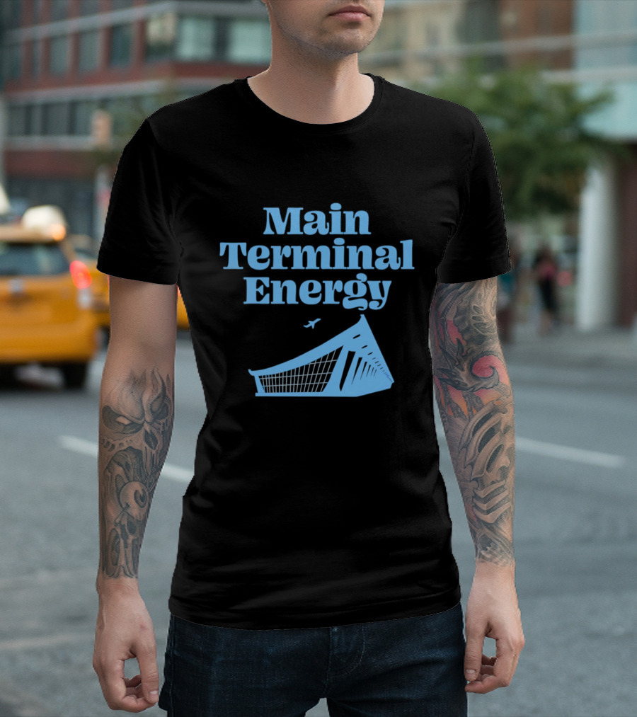 Main Terminal Energy Airport Vibes Airplane T-Shirt