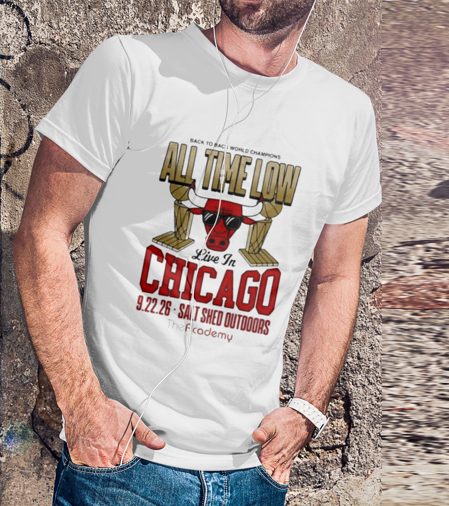 Back To Back World Champions All Time Low Live In Chicago 9.22.26 Salt Shed Outdoors The Academy T-Shirt