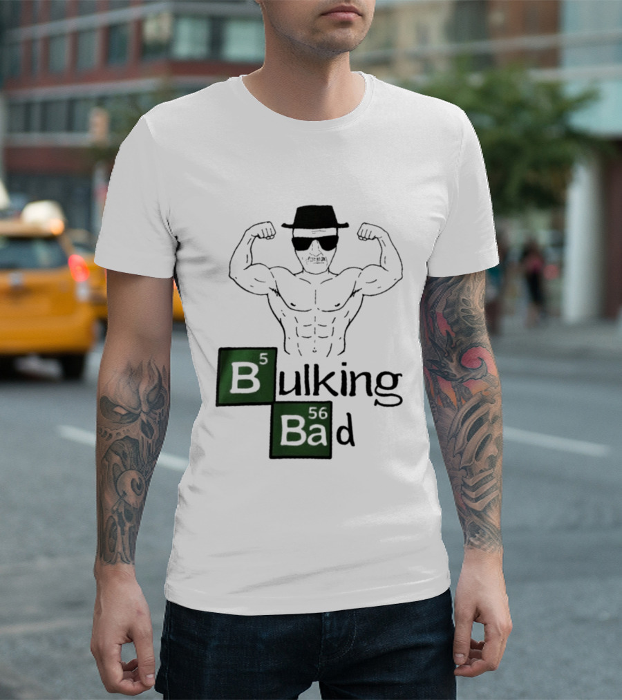 Bulking Bad Walter White Muscular Gym Periodic Table T-Shirt