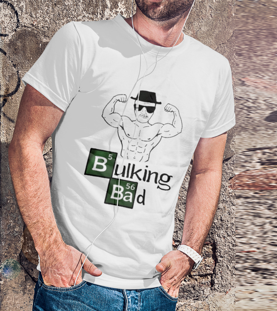 Bulking Bad Walter White Muscular Gym Periodic Table T-Shirt