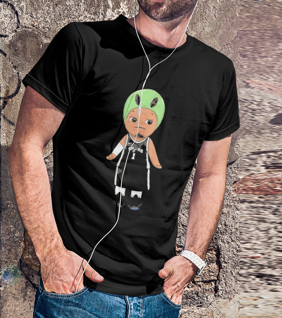 Victor Wembanyama Spurs Alien Chibi Basketball T-Shirt