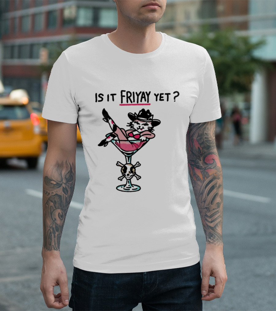 Is It Friyay Yet Cowboy Catwoman Cartoon T-Shirt