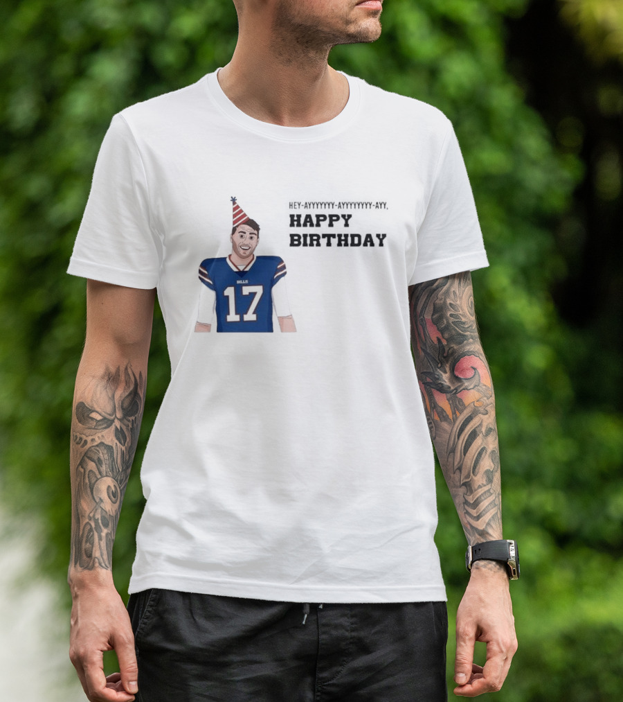 Happy 30th Birthday Josh Allen 17 Bills T-Shirt