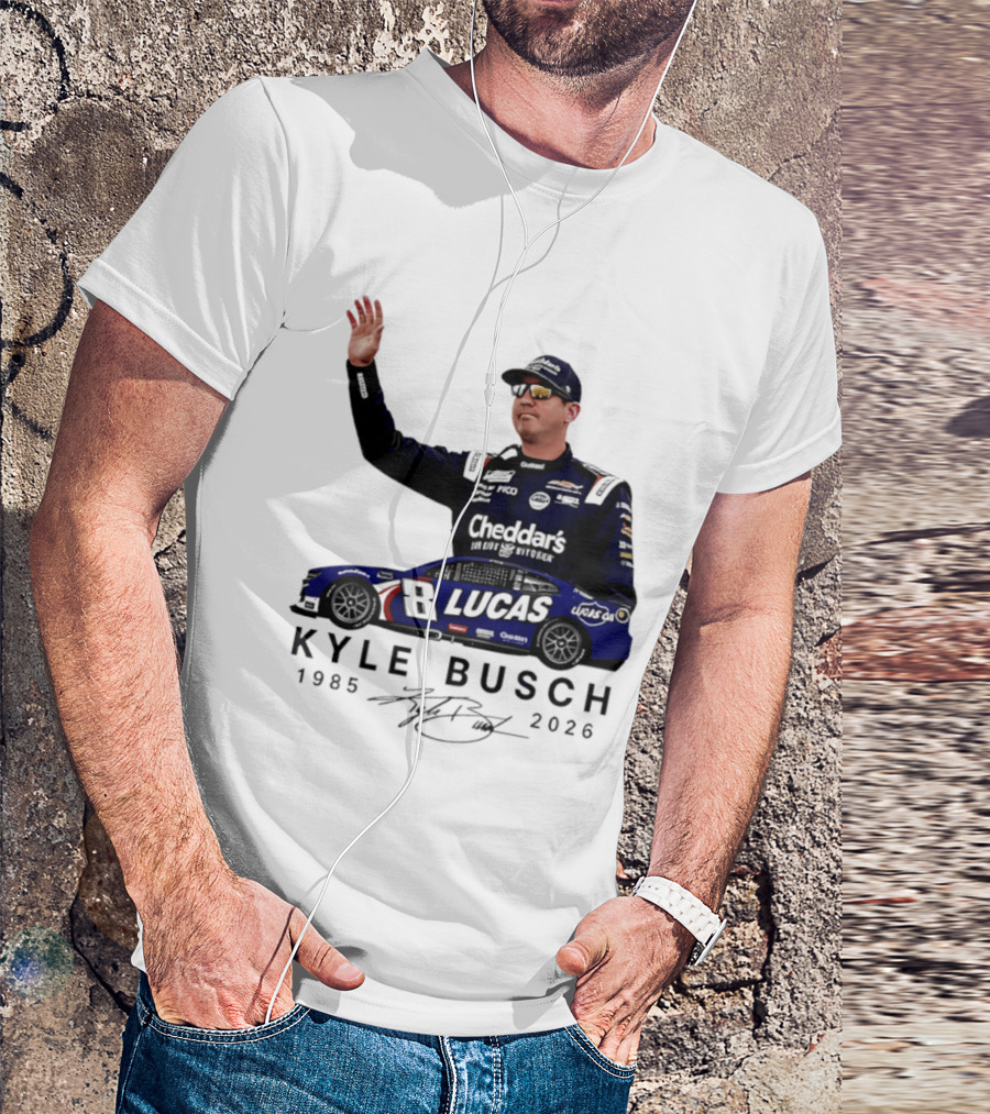 Kyle Busch Rowdy 1985 2026 Cheddars Lucas Racing 8 T-Shirt