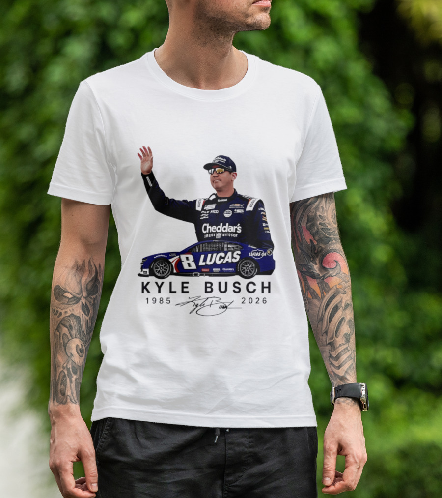 Kyle Busch Rowdy 1985 2026 Cheddars Lucas Racing 8 T-Shirt