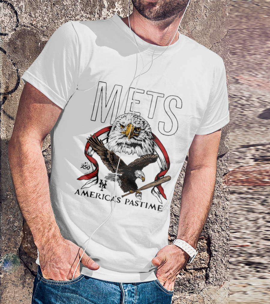 New York Mets America's Pastime 250th Anniversary Eagle And Bat T-Shirt
