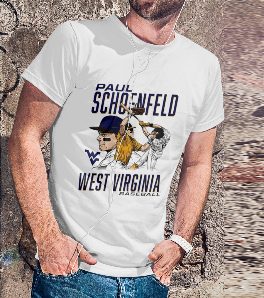 Paul Schoenfeld West Virginia Baseball WV Player T-Shirt