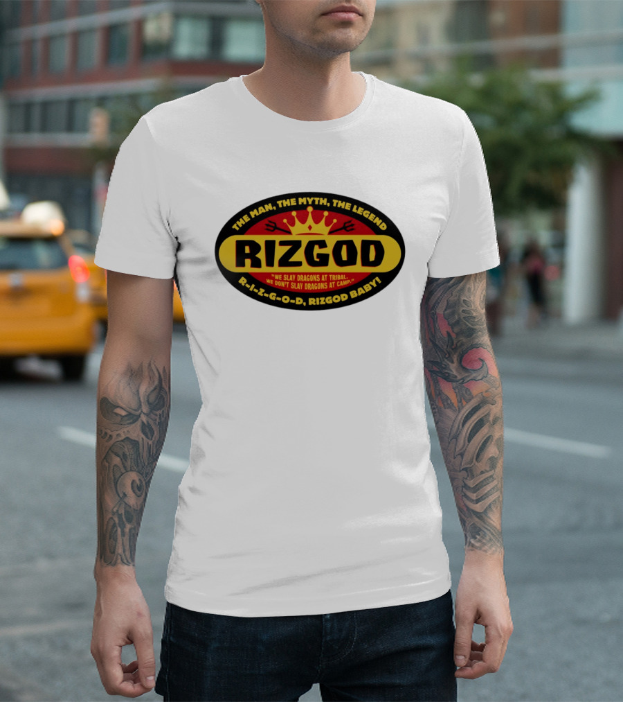 The Man The Myth The Legend Rizgod We Slay Dragons At Tribal T-Shirt