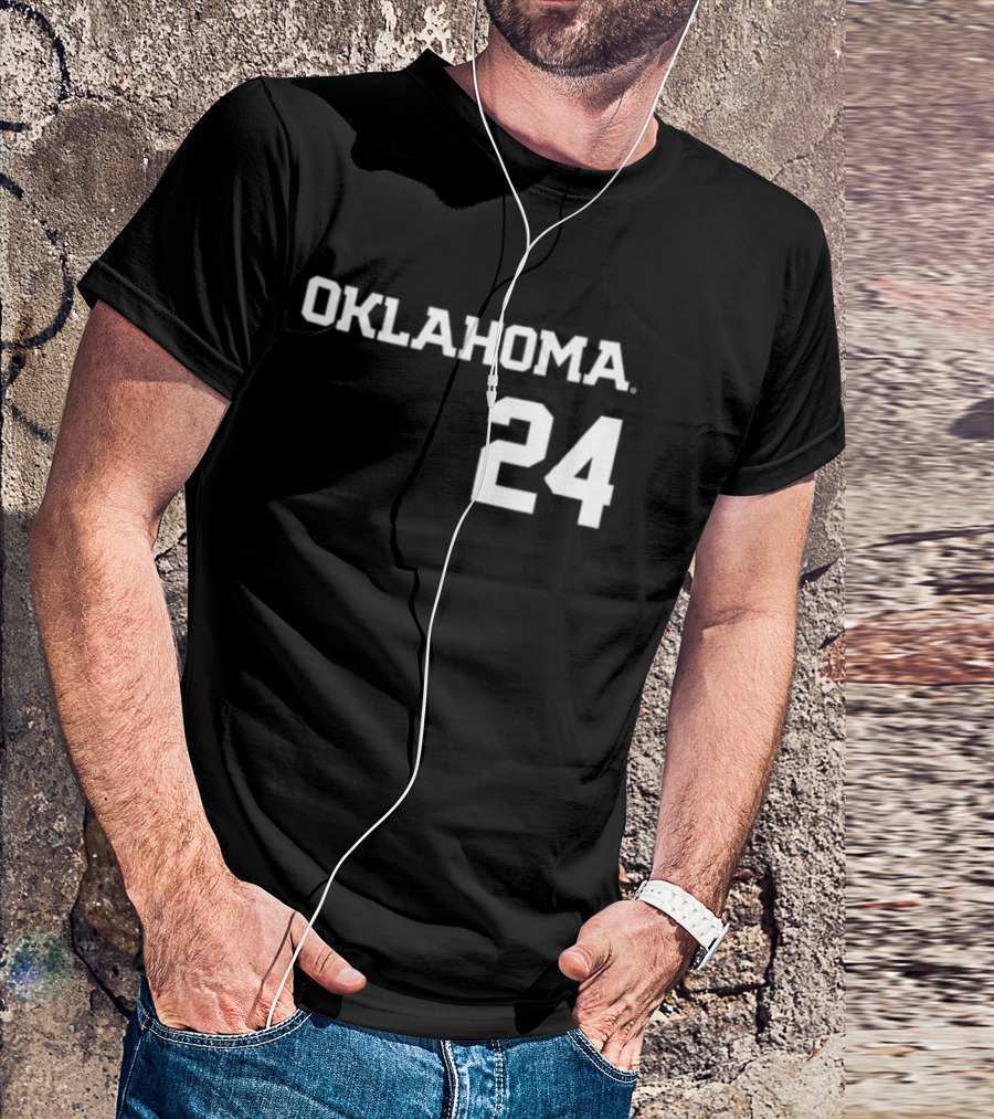Oklahoma 24 Audrey Lowry Sooners Softball Name And Number Two Sided T-Shirt