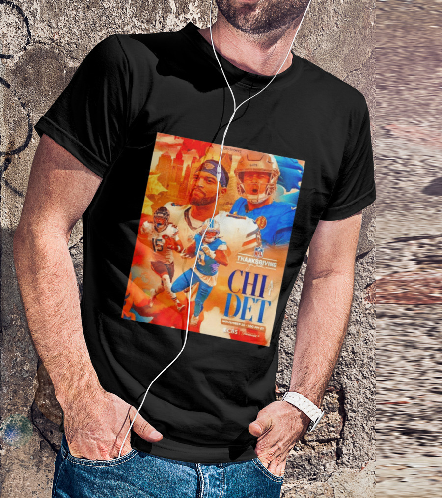 NFL Thanksgiving Day Game Chicago Bears Vs Detroit Lions Nov 26 CBS Sports T-Shirt