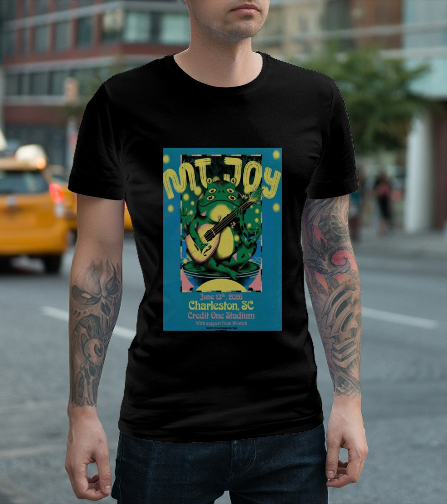 MT. JOY Charleston SC June 13 2026 Credit One Stadium Frog Guitar Concert T-Shirt