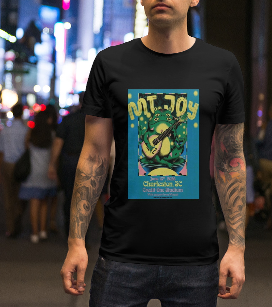 MT. JOY Charleston SC June 13 2026 Credit One Stadium Frog Guitar Concert T-Shirt