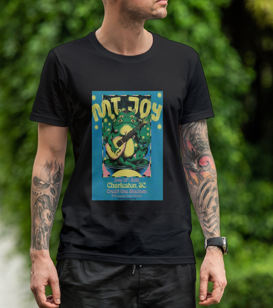 MT. JOY Charleston SC June 13 2026 Credit One Stadium Frog Guitar Concert T-Shirt