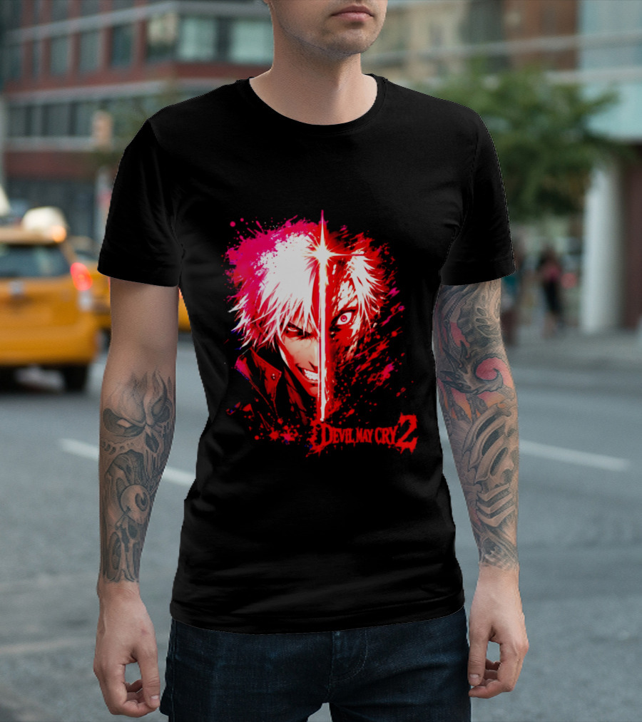 Devil May Cry 2 Dante Half Face Split T-Shirt