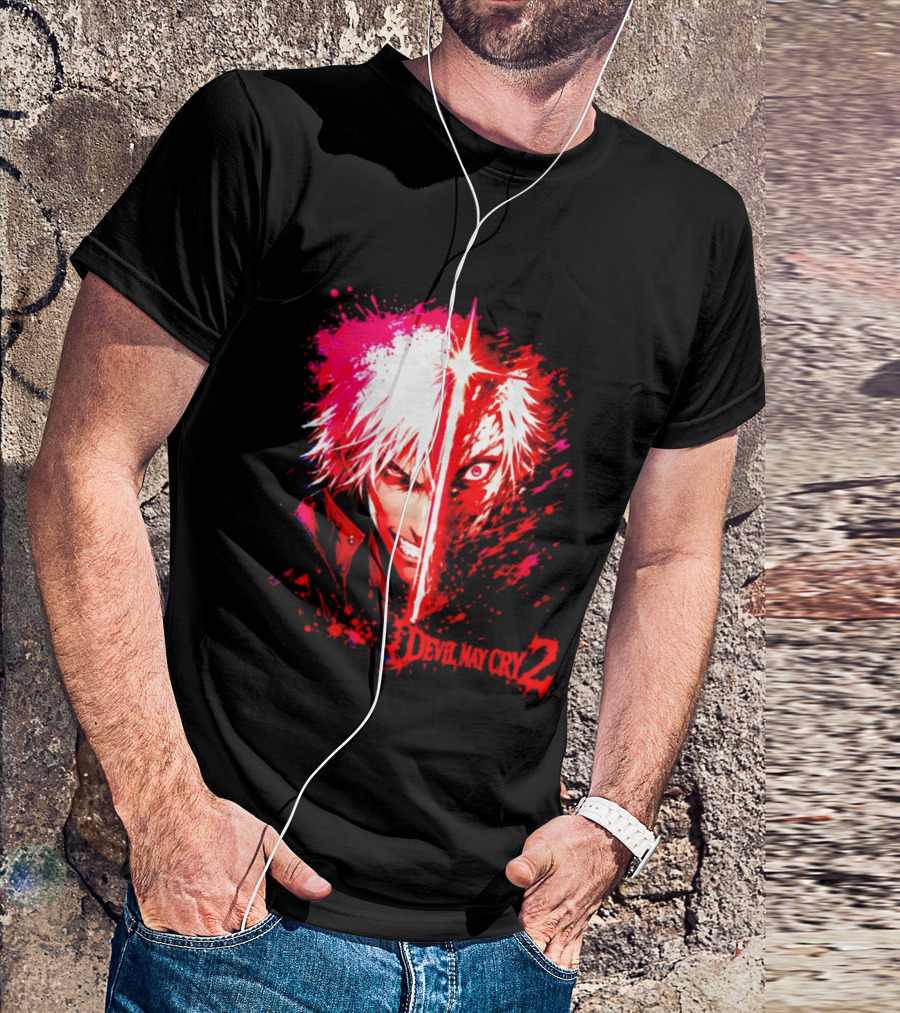 Devil May Cry 2 Dante Half Face Split T-Shirt