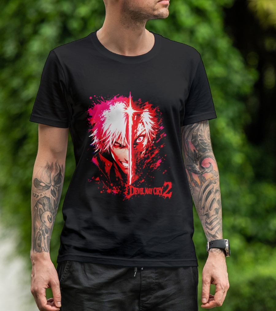 Devil May Cry 2 Dante Half Face Split T-Shirt