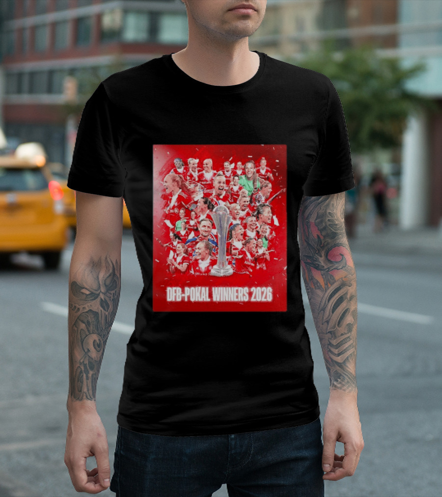 FC Bayern Frauen DFB Pokal Winners 2026 Celebration Montage T-Shirt