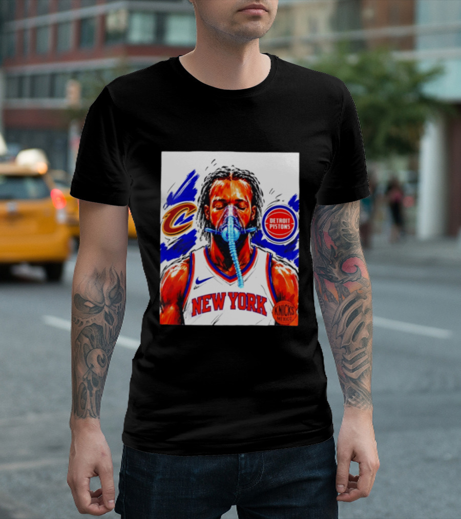 New York Knicks Jalen Brunson Vs Detroit Pistons Cleveland Cavaliers Matchup Knicks Mexico T-Shirt