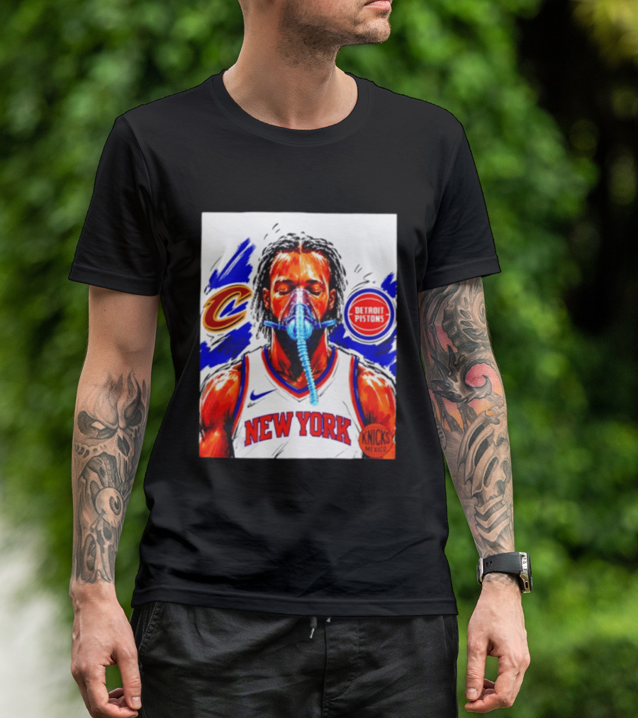 New York Knicks Jalen Brunson Vs Detroit Pistons Cleveland Cavaliers Matchup Knicks Mexico T-Shirt