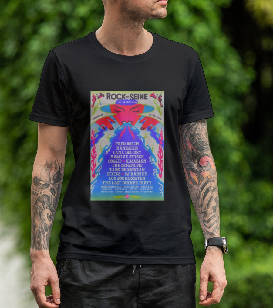 ROCK EN SEINE 2026 Program Domaine De Saint Cloud Lana Del Rey LCD Soundsystem T-Shirt