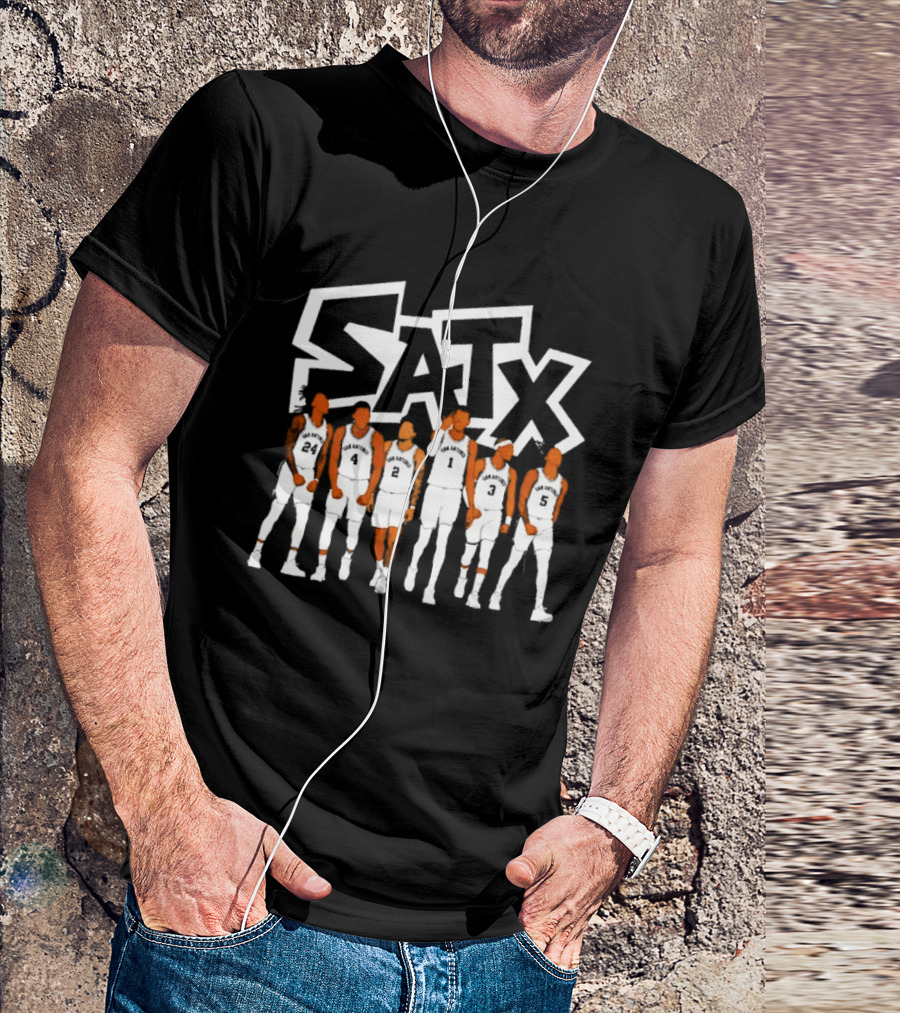SATX San Antonio Spurs Basketball Players Team Sports T-Shirt