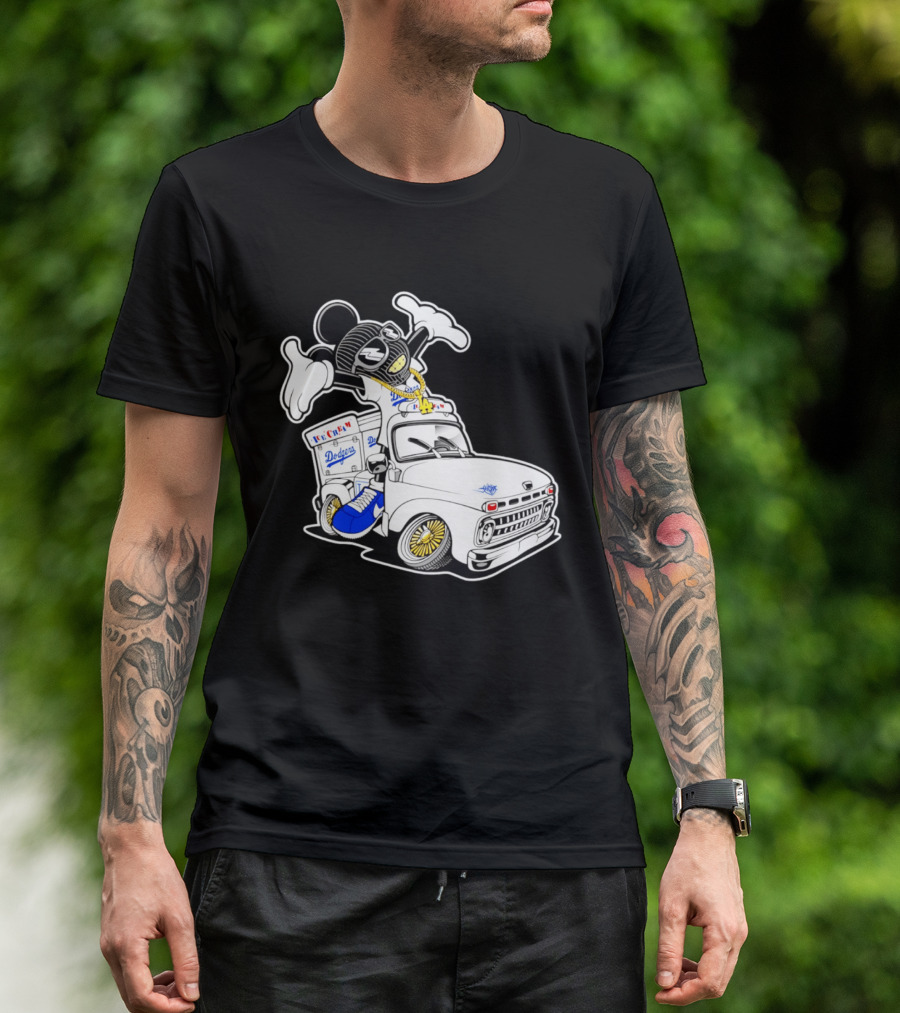 Los Angeles Dodgers Mickey Ice Cream Truck Sneaker Chain T-Shirt