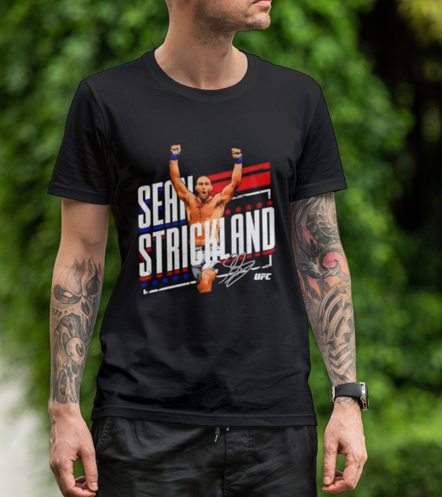 Sean Strickland UFC Fighter Star Signature Graphic UFC T-Shirt