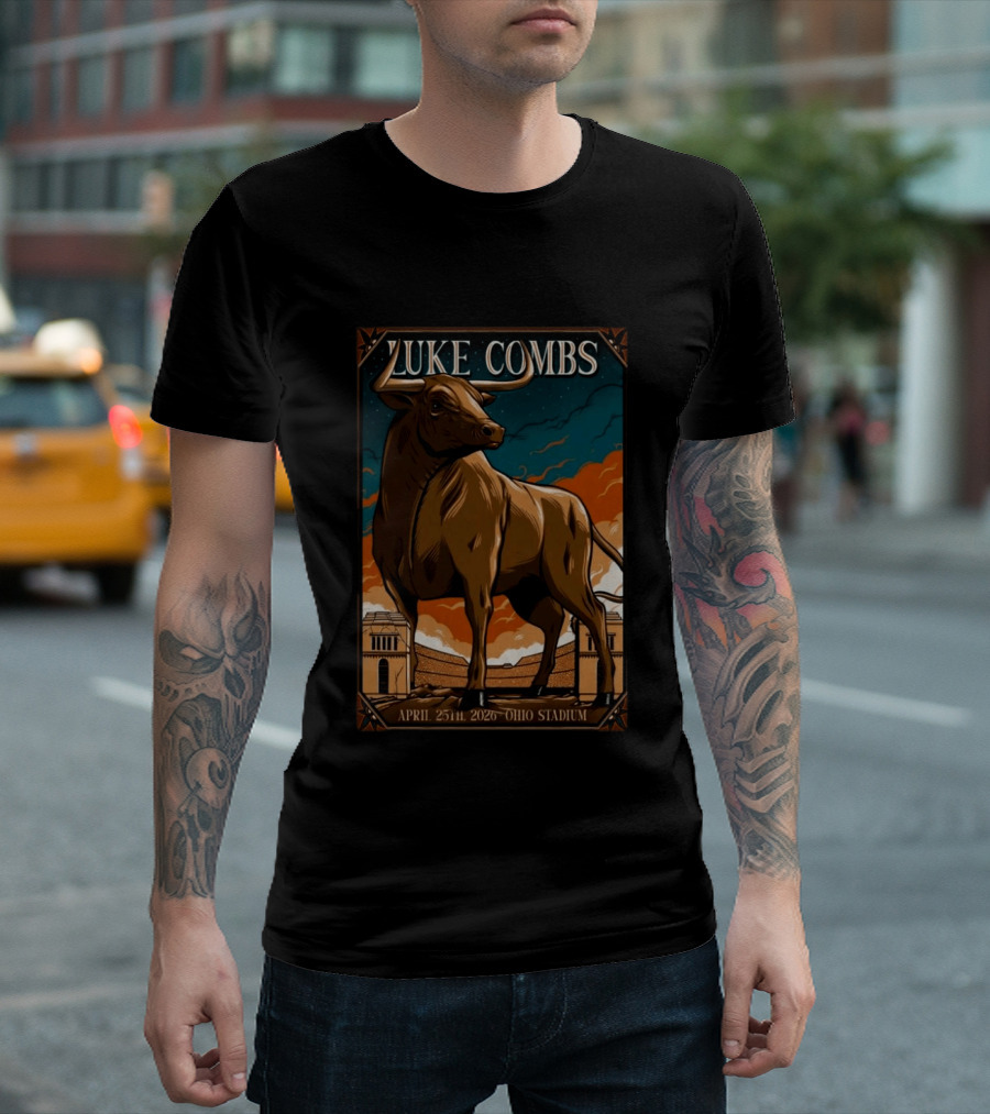 Luke Combs Ohio Stadium April 25 2026 Bull T-Shirt