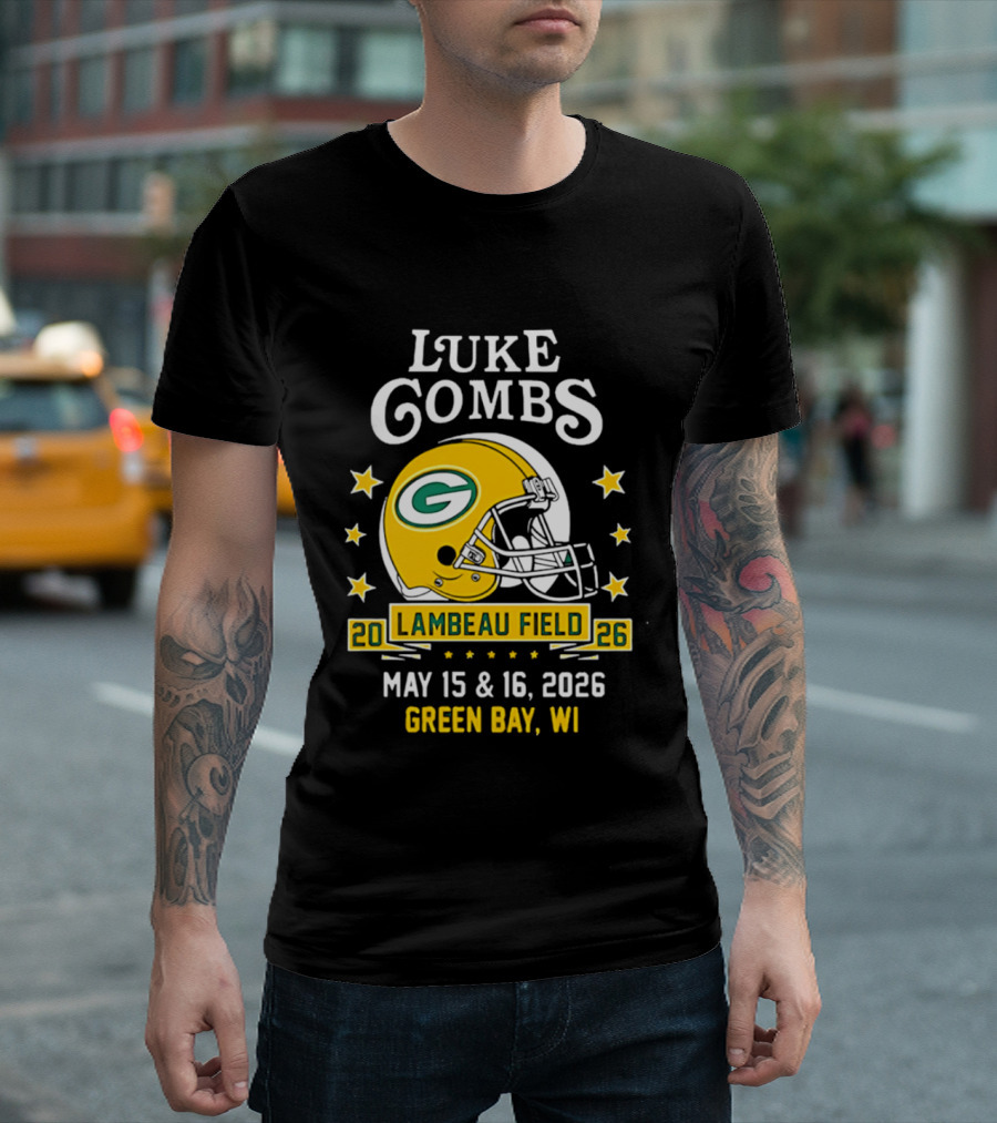 Luke Combs Green Bay Packers Tour 2026 Lambeau Field May 15 16 Green Bay WI T-Shirt