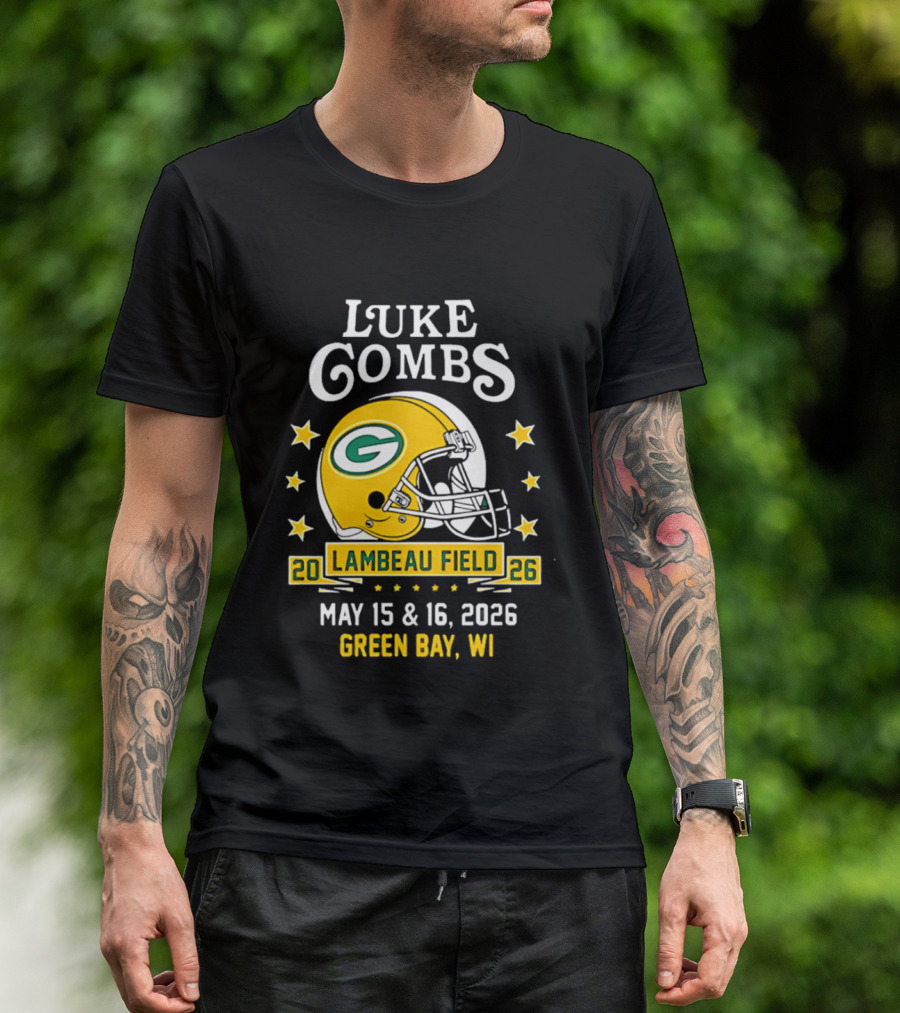 Luke Combs Green Bay Packers Tour 2026 Lambeau Field May 15 16 Green Bay WI T-Shirt