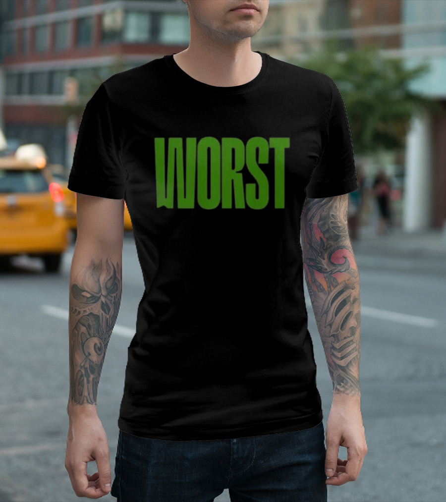 Mercha Worst Grn Text Bold Green T-Shirt