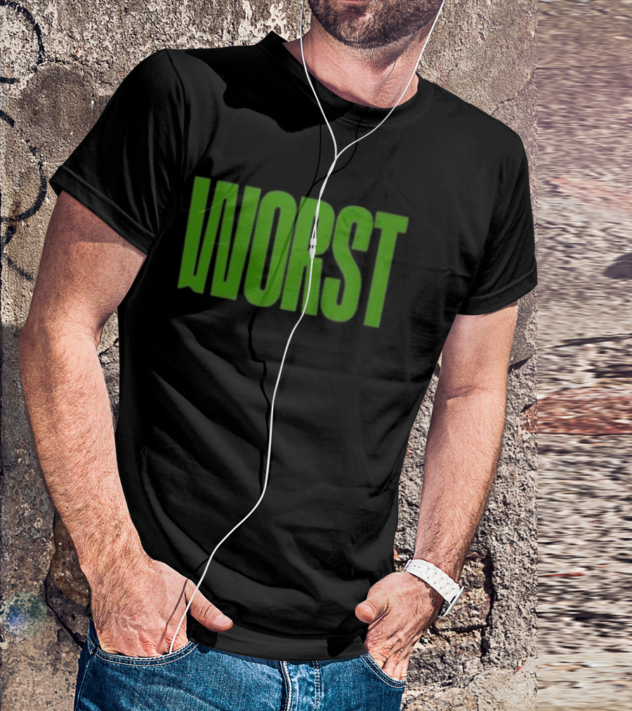 Mercha Worst Grn Text Bold Green T-Shirt