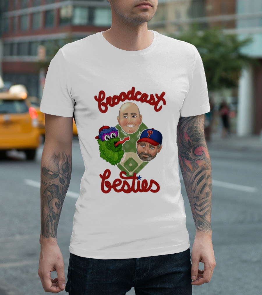 Broadcast Besties Tom McCarthy John Kruk Phillies Phanatic T-Shirt