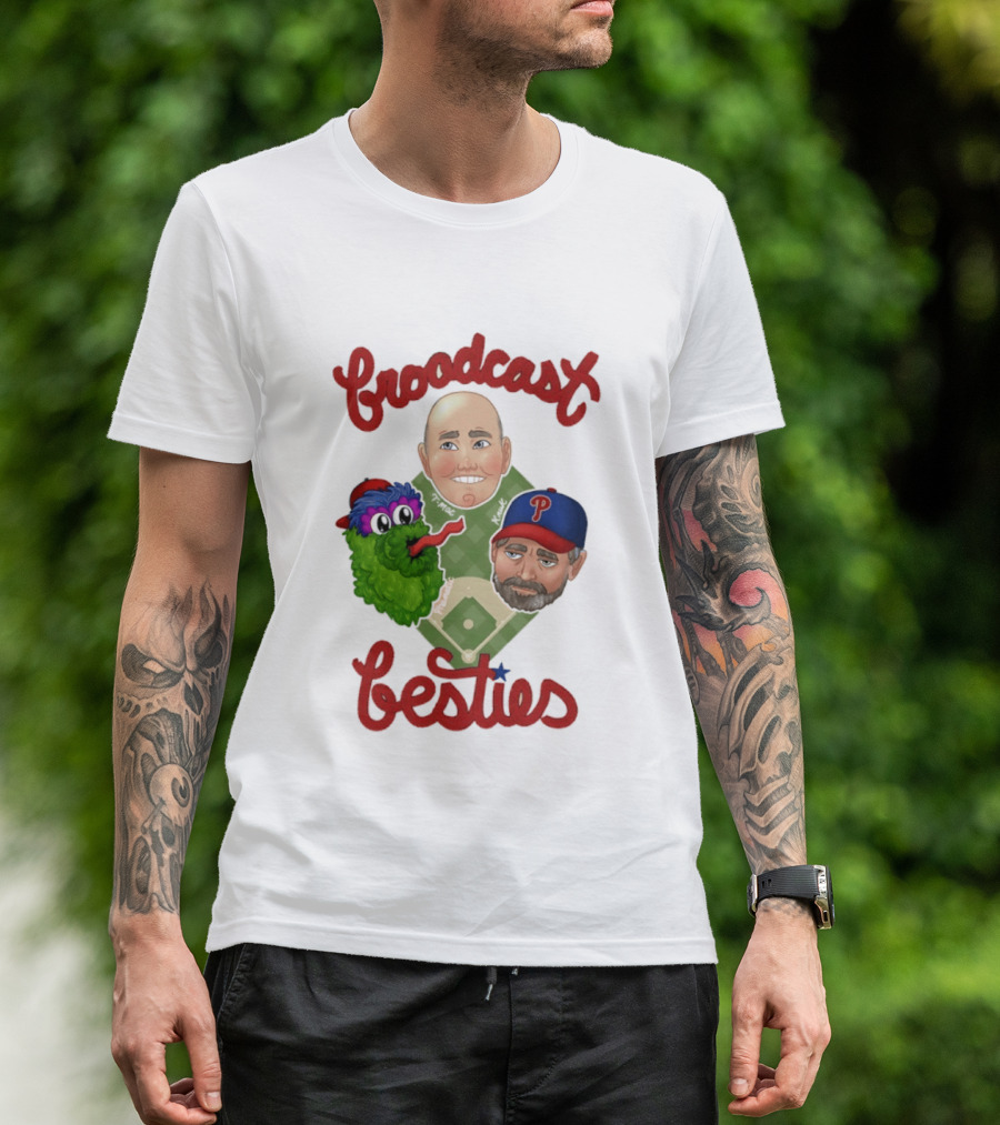 Broadcast Besties Tom McCarthy John Kruk Phillies Phanatic T-Shirt