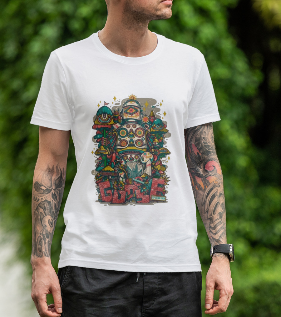 Goose London UK Tour May 22 23 2026 Psychedelic Robot Mushroom T-Shirt
